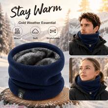 Unisex Thickened Neck Warmer Scarf, Autumn/Winter Warm & Windproof, Multi-Functional Neck Guard Face Mask For Cycling, Outdoor Leisure Sports, Fleece Lining, Random Color - Multicolor - View 10