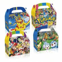 1set/12pcs Anime Printed Gift Box Set, Paper Candy Box, Theme Party Supplies, Thick Cardboard Gift Storage Box With Handle, Multiple Character Designs, Suitable For Anime Theme Party, Holiday Celebration, Theme Dinner, Used For Packaging Snacks, Small Souvenirs, Enhance Party Atmosphere, Desktop Decoration And Gift Packaging Dual Use, Holiday Event Gift Packaging Container - Multicolor - View 6
