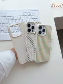 3件組 多彩印花元素 TPU 防震全包覆手機保護殼 精準保護套 適用於 Apple 11/12/13/14/15/16/17 Pro Max - 彩色 - 查看 5