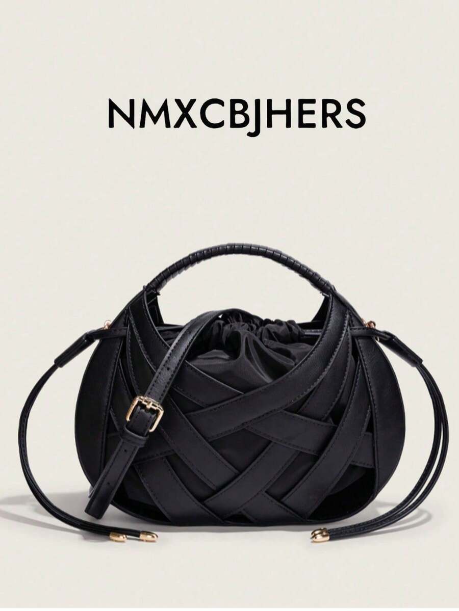 New Spring/Summer Hollow-Out Decor Birdnest Bag With Inner Pocket, Niche High-Quality Shoulder/Crossbody/Handbag For Women - Black - View 1