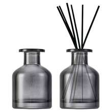 Set Of 2 Grey Glass Diffuser Bottles, 150 Ml Matte Glass Vessels For Room Fragrance Diffuser. Empty Glass Containers Fit For Essential Oils And Aromatherapy Use. - 2pcs - View 6