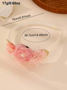 NAIZHU 1pc Children's Pastoral Style Artificial Flower Headband, Suitable For Girls' Daily, Wedding, Vacation Wear - Multicolor - View 7