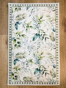 Pinkie Home - 1pc Vintage Floral Print Living Room Rug Area Rug/Carpet/Bath Mat, Suitable For Bathroom, Kitchen, Entryway, Hallway, Bedside, Living Room, Bedroom, Machine Washable Rug, Home Decor - Green - View 3