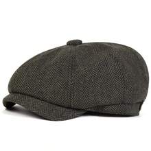 1件男士人字紋貝雷帽 時尚格紋報童帽 戶外休閒帽 適合秋冬街頭、商務、派對 - 均碼 - 查看 16