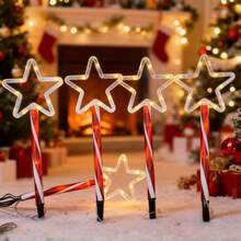 Glowing Solar Hollow Star-Shaped Path Light, Solar Ground Light, Warm Light, Suitable For Decorating Garden Paths, Flower Bed Edges And Patios - Star - View 5
