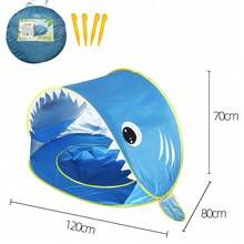 Infant Beach Tent Portable Baby Travel Cradle With Sunshade Pop-Up Canopy Waterproof Mat Storage Bag UPF 50+ Sun Protection - Multicolor - View 8