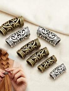 5/10 buah Jepit Rambut Dreadlock Seri Viking Vintage, Serbaguna, DIY - MultiWarna - View 5