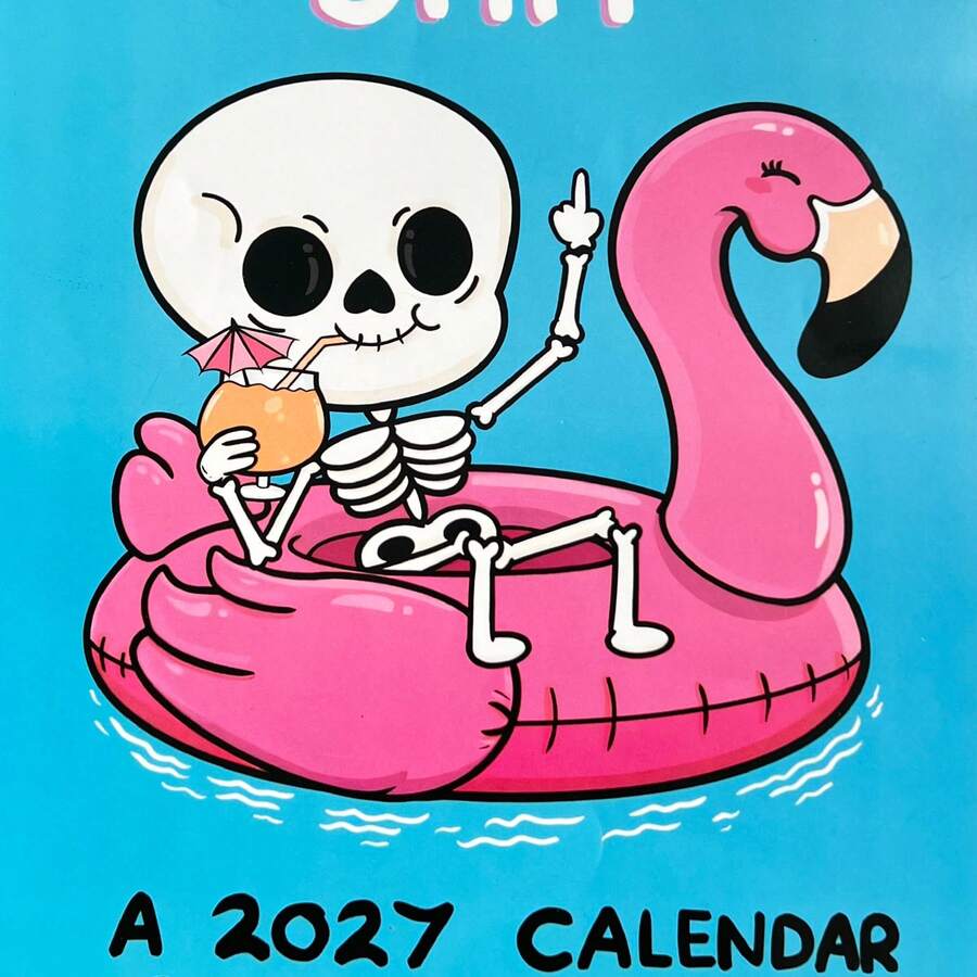 2027 Humorous Wall Calendar - Unreservedly Funny Monthly Schedule, Unique Novelty Gift For Friends And Colleagues, Double-Wire Bound Hanging Planner, Christmas And Halloween Holiday Decoration, Small Gift - Multiple Styles - View 1