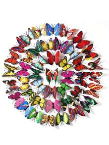 20pcs 3D Butterfly Removable Mural Wall Stickers For Home Room Bedroom Party Decor - Blue - View 3