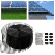 100 Foot Solar Panel Metal Wire Mesh Clamp Kit - Pigeon Bird Protection Kit, Solar Cell Protection Net, Iron Bird Protection Device - Black - View 2