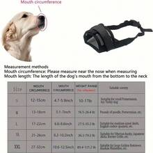 1PC Breathable Mesh Dog Muzzle, Adjustable Soft Pet Muzzle For Small Medium Large Dogs, Anti Biting Barking Chewing, Secure Comfortable Dog Mouth Cover For Walking Training Grooming Suitable For Medium To Large Dogs - Black - View 2