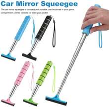 1pc Car Rearview Mirror Wiper Stainless Steel Telescopic Multi-Layer Brush Head Glass Cleaning Brush Handheld Squeegee - Multicolor - View 11