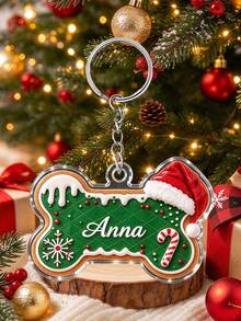 Personalized Dog Bone Christmas Ornament, Custom Pet Name Ornament, Dog Christmas Tree Decoration, Pet Lover Gift, Puppy Holiday Keepsake - Multicolor - View 7