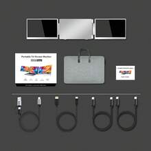 Dam Dual Portable Monitor S10 15.6" With Dual IPS Screen 1920x1080 16:9. USB-C 3.1 And Mini HDMI, HDR, Compatible With PC, Mobile Phones And Consoles. Includes Carrying Bag. - Grey - View 7