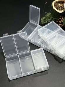 Large Single-Opening Multi-Compartment Connected Tool Storage Box - Suitable For Jewelry, Beads Packaging, Rectangular Storage Box For Rings, Earrings, Necklaces, Desktop Storage Box, Beads, Fishing Tackle Plastic Box, Classified Storage And Fishing Tackle Storage, With Independent Flip Lid Design - Multicolor - View 2