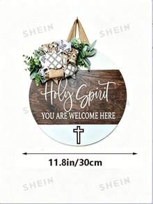 Jesus Blood Protection Sign, Artificial Wood Religious Housewarming Gift, With Door Hanging Decor, Suitable For Home Decor, Front Door Scripture Display, Can Be Used As Prayer Reminder For Church Or Home Entrance, Faith-Themed Design, Handcrafted Texture, Faith-Based Gift, Christmas Eve Decor, Christmas Decoration - Multicolor 2 - View 2