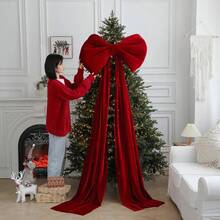 Fluffy Oversized Velvet Christmas Bow, Giant Christmas Bow For Background Wall, Party Room Wall Decor, Christmas Tree Decoration - Style B - View 4