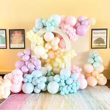 60Pcs 10inch Macaron Latex Balloons Kit,Rainbow Multicolor Pink Purple Green Yellow Balloons Kit For Birthday BabyShower Bridal Shower New Year Party Decorations - View 2