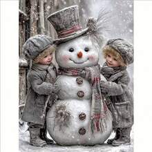 1PC DIY 5D Diamond Painting Kit Snowman Pattern - Round Full Diamond Art Mosaic Craft, Home Wall Decor, Unframed - No Frame - View 8