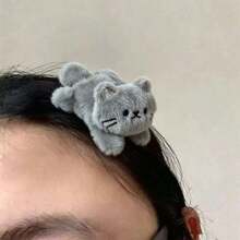 Plush Cat Hair Clip For Women, New Style Premium Cute Side Bangs Hair Clip Alligator Hair Clip Hair Accessory - Multicolor - View 5