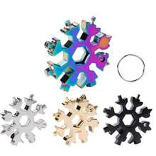 Christmas Snowflake Pendant, Portable 18-In-1 Universal Tool Card Hex/Octagon Screwdriver, Outdoor Multi-Use Hex Snowflake Wrench, Christmas Small Gift, Christmas Gift, Snowflake Bottle Opener - Multicolor - View 1