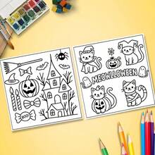 Cute Spooky Halloween Coloring Book, Spooky Cutie Bold And Easy Ghost Pumpkin House Autumn Fall Cozy Coloring Pages, Stress Relief Activity Book, Art Craft DIY Gift For Adults Teens - Single Piece - View 4