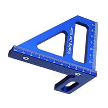 Woodworking Square Protractor, Aluminum Alloy Measuring Ruler, Woodworking Marking Device, Metric Multi Angle Measuring Ruler, Woodworking Right Angle Oblique Triangular Hole Ruler, Suitable For Carpenters, Construction Workers, And DIY Projects - Metric - View 8