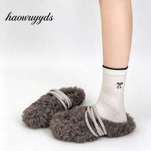 Premium Curly Faux Fur Upper Creates A Fluffy And Soft Appearance, Soft To The Touch, Keeps Feet Warm In Cool Autumn And Winter - Grey - View 5