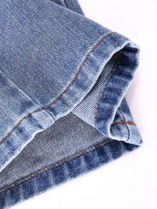 Girls' Fashion Denim Jeans, New Spring/Autumn Loose Casual Straight Leg Pants - Blue - View 5