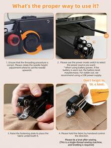 Portable Handheld Sewing Machine, Includes DIY And Travel Accessories, For Clothing Repair, With Accessory Bag (AAA Batteries And Fabric Not Included) - Multiple Styles - View 11