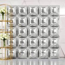 50pcs Silver Square Backdrop Aluminum Film Balloons, Suitable For Birthday Parties, Weddings, Anniversaries, Bridal Parties, Theme Party Decorations - Silver - View 7