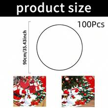 1/100Pcs Red Christmas Tree Skirt, Featuring Santa Claus, Christmas Tree And Snowman Patterns, Round Tree Base Decoration, Suitable For Winter Party And Home Holiday Decor (60/90cm Diameter Christmas Tree), Christmas Decoration - Multicolor - View 12