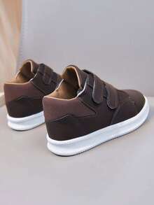 Vintage ' High-Top Sneakers With Double Hook-And-Loop Closure, Easy On/Off, Unisex Casual Shoes, Non-Slip Thick Sole - Brown - View 8