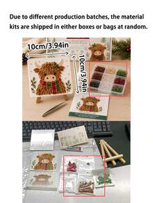DIY Christmas Glass Mosaic Art Kit, Adult Red Cardinal Sea Glass Handmade Craft | Includes Colored Glass Pieces, Canvas, Glue And Tools, For Handmade Holiday Wall Decor, Relaxing Creative Activity, Gift Idea 10-10cm - Sets - View 11