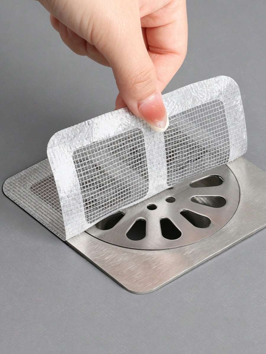 10/30/50pcs Bathroom Hair Filter, Disposable Shower Drain Hair Catcher, Mesh Hair Stopper, Bathroom Kitchen Anti-Clogging Anti-Cockroach Insect Floor Drain Sticker, Suitable For Bathroom, Kitchen Drain