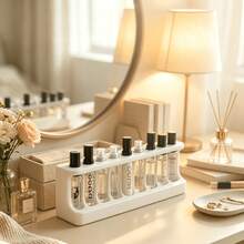 Portable Perfume Sample Bottle Display Rack + 5 Glue Dots, 9-Hole (1.2cm Diameter) Travel Spray Bottle Storage Box, Minimalist Essential Oil Test Tube Storage Rack, Suitable For Vanity Bathroom Countertop Decoration - Multicolor - View 6
