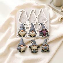 Halloween 6-Cavity Faceless Gnome Silicone Mold, Gnome Aromatherapy Plaster Mold - Dwarf - View 2