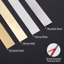 Stainless Steel Strips, Brushed Self Adhesive Strip Metal Trim Strip, Finishing Sheet Metal Strips For Microwave/Oven/Range/Cooktop - Brushed Silver - View 4