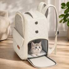 Collapsible Transparent Cat Backpack With Bubble Window - White - View 6