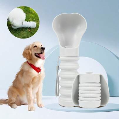 Taza de agua portátil y telescópica para mascotas con correa de transporte, cuenco de agua para perros de gran apertura, desmontable y lavable, herramienta de alimentación para perros en paseos al aire libre y camping en coche