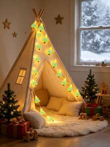 Christmas Tree String Lights, Cute Mini Christmas Tree LED Lights, Battery Powered, Suitable For Children's Bedroom Tent, Window, Living Room, Christmas Tree, Fireplace Indoor Decoration, Christmas Holiday Home Party Decoration, Ideal Christmas Gift - Multicolor - View 7