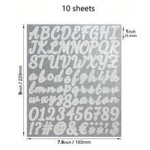5pcs/415pcs/10pcs/830pcs Gold & Silver Letter & Number Creative DIY Decorative Graffiti Waterproof Stickers, Stationery Stickers For Guitar, Phone, Tablet, Notebook - Letter Stickers - View 12