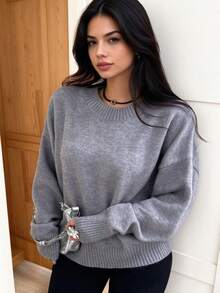 DEEKA Autumn/Winter New Casual Fashion Loose Knit Sweater, Soft Texture Knitted Cardigan - Light Gray - View 1