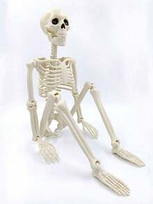 170cm/40cm Halloween Horror Decoration Oversized Human Plastic Skeleton With Movable Joints, Ghost Festival Haunted House Decor Prop, Cemetery Decoration Indoor Horror Skeleton Decoration (Hanging Rope Length May Vary) - Multicolor - View 3