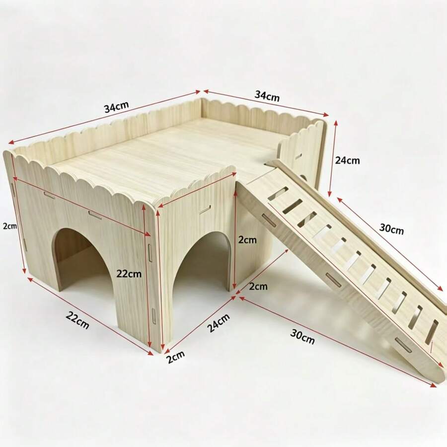 Solid Wood Small Pet House For Squirrel, Hamster, Guinea Pig, Rabbit ...
