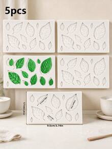 Rose Flower Leaves Making, Mini Fondant Leaf Shape Molds Silicone Nonstick For Cake Decoration Chocolate Candy Small Tiny Leaves Baking Moulds Sheet Mat - Light Grey - View 14