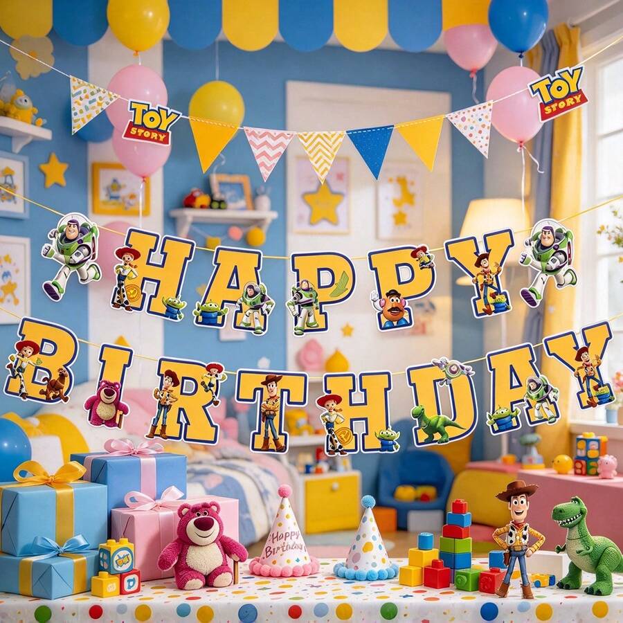 1set/15pcs Anime Theme Party Scrapbook Kit, Letter Banner, Rich ...