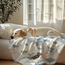 Christmas Snowman Tree Print Pet Blanket Soft Flannel Warm Sleeping Throw Mat Winter Bed Cover For Dog Cat Puppy Kitten Sofa Protector - 100*150 cm - View 4