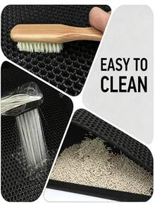 Thảm lót cát mèo chống thấm nước 2 lớp, nhiều kích cỡ, thảm giữ cát có thể giặt, dày 0.8cm, phù hợp cho khay cát cỡ nhỏ, vừa và lớn - Xám - Xem 9