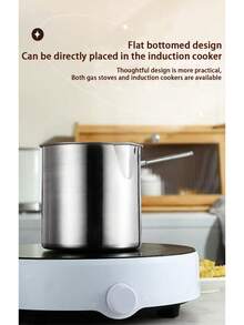 2/3pcs Stainless Steel Multi-Function Deep Fryer With Lid, Mini Oil Pot For Home Use, Compatible With Induction Cooktop And Gas Stove, Oil-Saving, Suitable For Cooking Noodles, Heating Cream And Frying - B - View 7